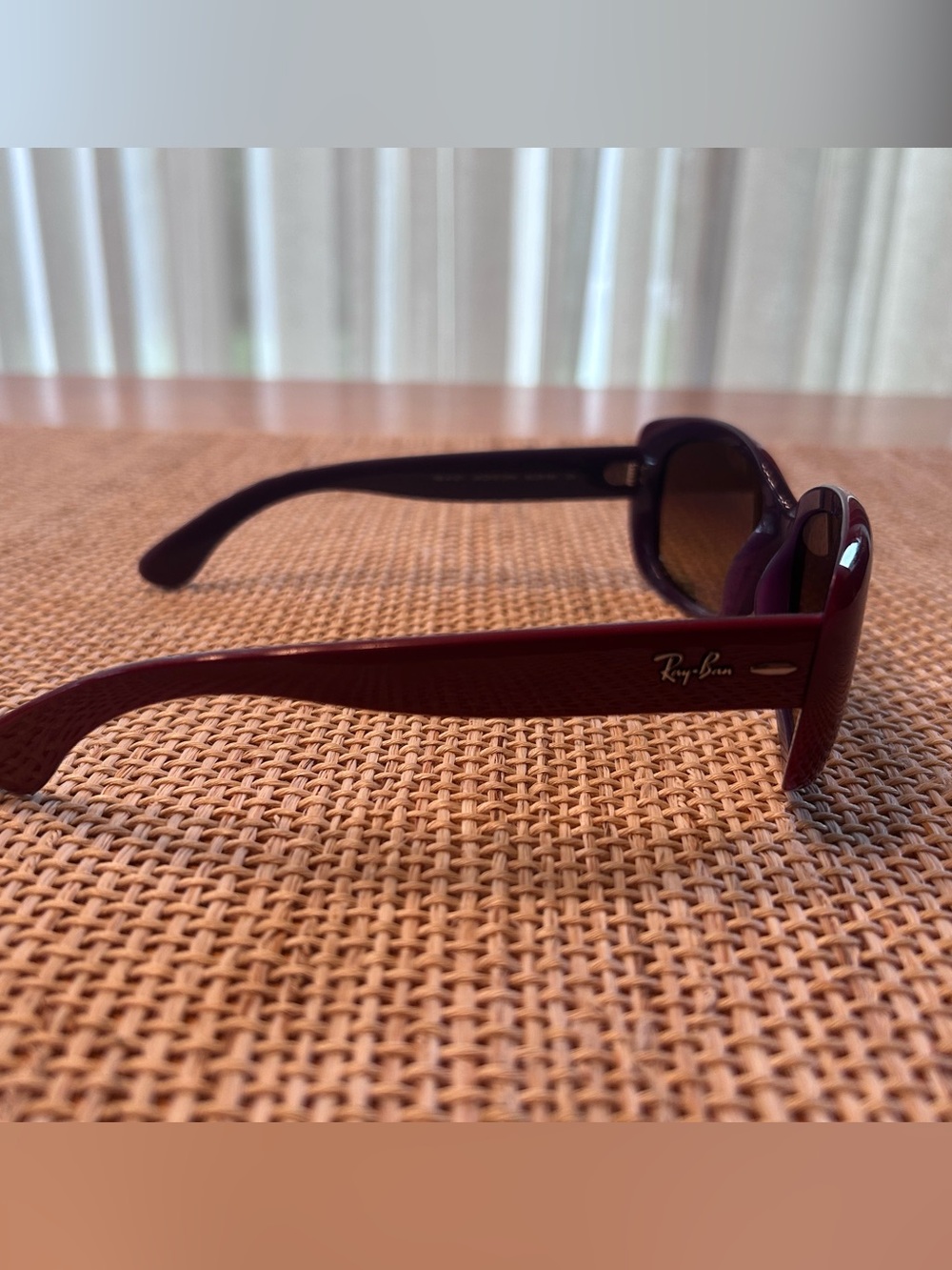 Ray-Ban JackieOhh Sunglasses w/GlossyRed/Violet 2ToneFrame w/Brown Gradient Lens - Picture 5 of 10